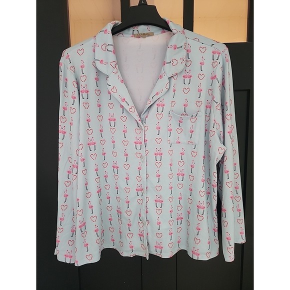 My Danielle Pajamas Set Womens Size 2X Christmas Candy‎ Canes & Pink Flamingos - Picture 2 of 10